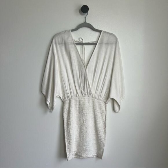 L*Space Cream Mini Dress with Textured Skirt NWT - Picture 1 of 5